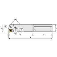 Precision boring bar, adjustable, Ø35-40mm (1xCC..09T3..) Weldon Ø32mm